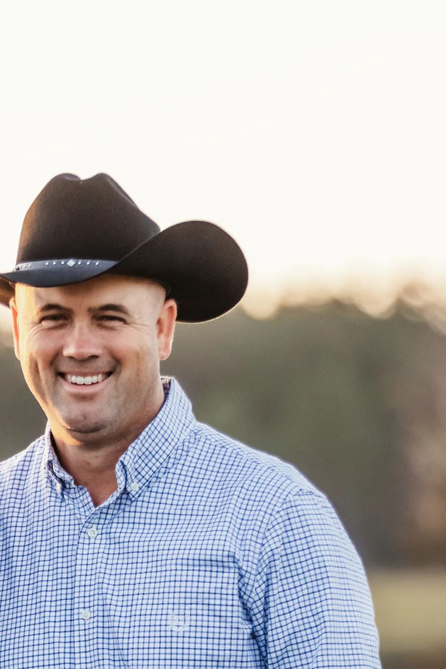Jeremy Barton in his cowboy hat on the ranch